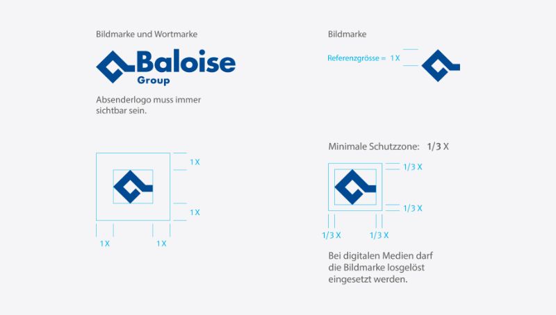 Dimensions of the logo dimensions of the Baloise logo